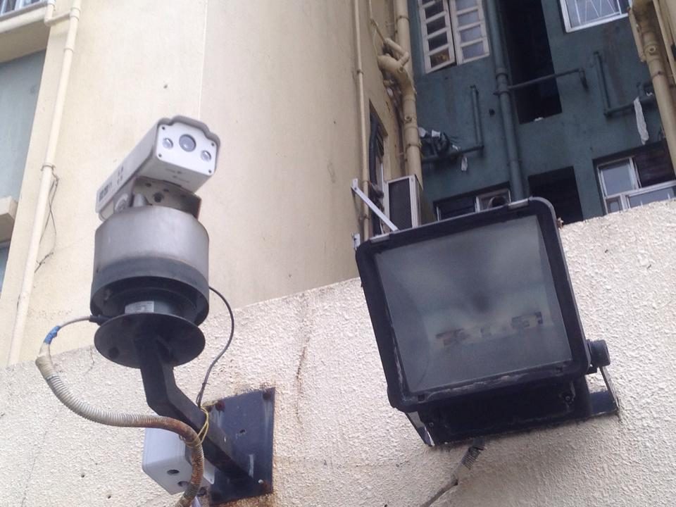 CCTV camera installed on a building