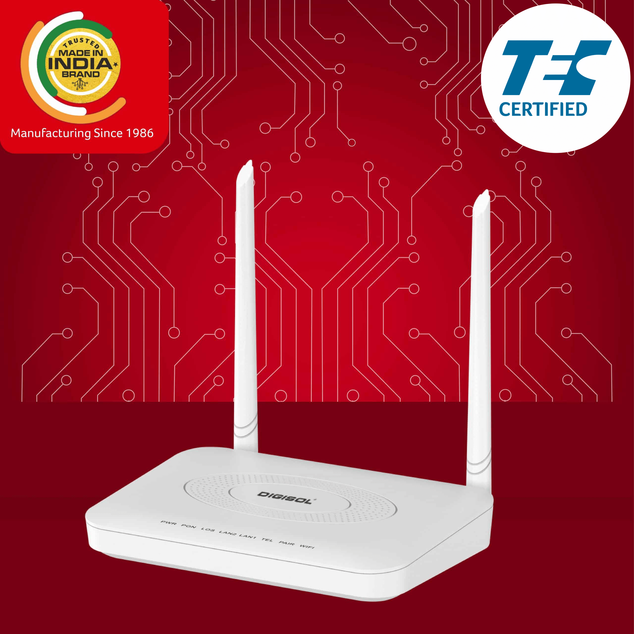 Digisol DG-GR1321 XPON ONU Wi-Fi Router front view