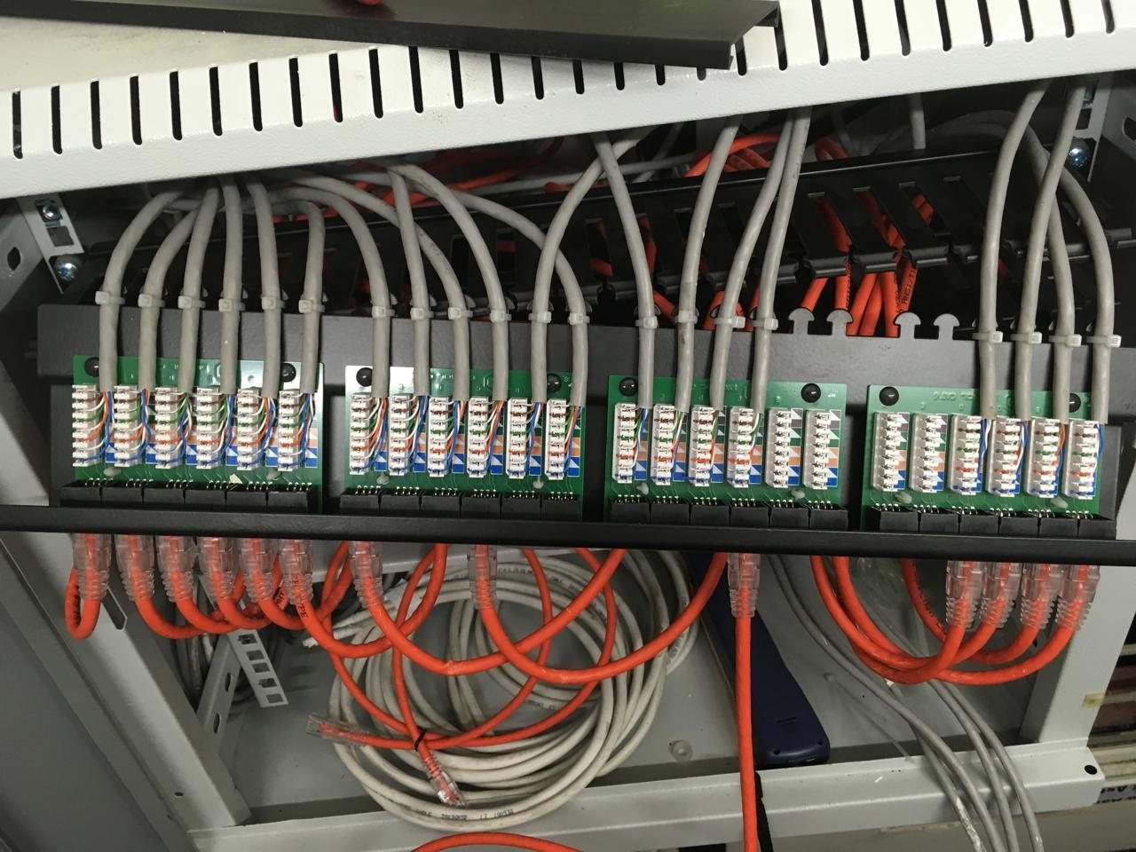 Structured network patch panel and organized rack cabling